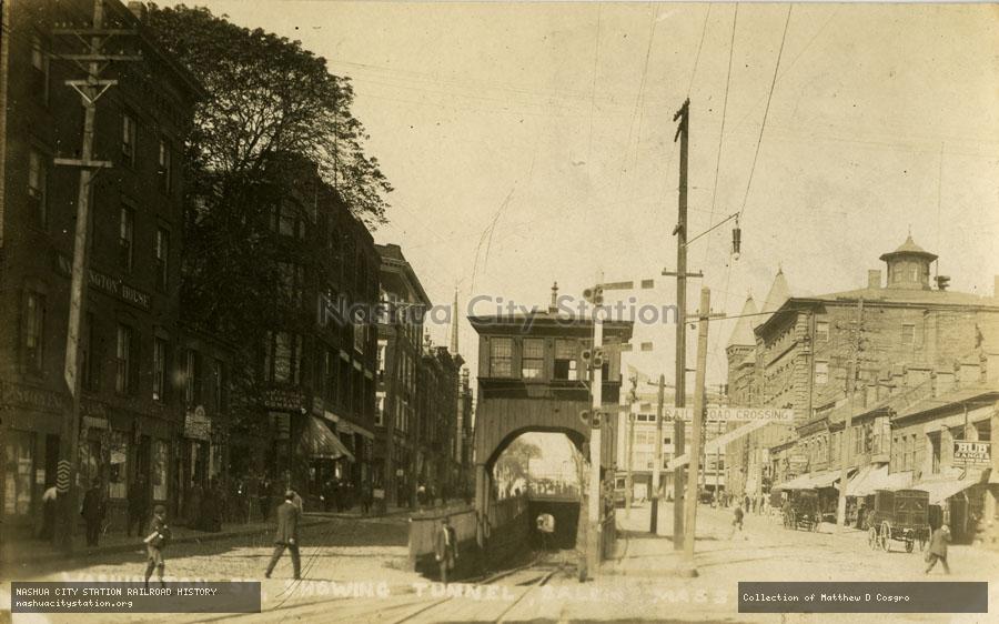 Postcard: Washington Street, Showing Tunnel, Salem, Massachusetts